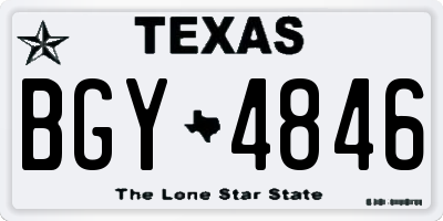 TX license plate BGY4846