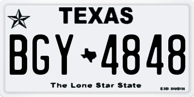 TX license plate BGY4848