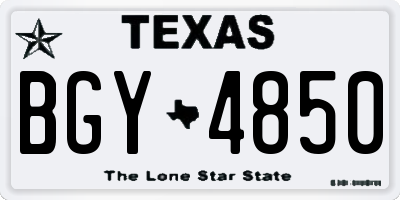 TX license plate BGY4850