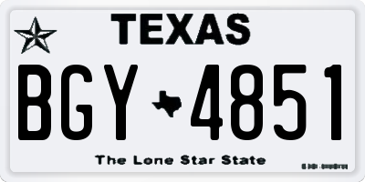 TX license plate BGY4851