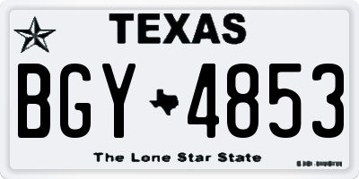 TX license plate BGY4853