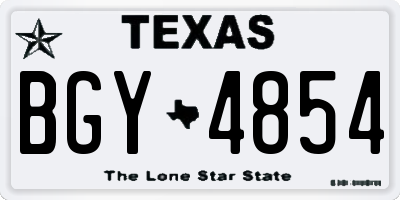 TX license plate BGY4854