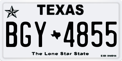 TX license plate BGY4855