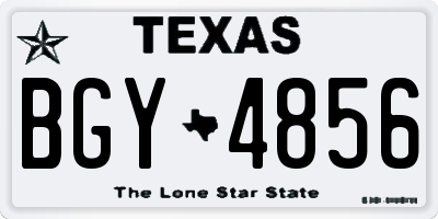 TX license plate BGY4856