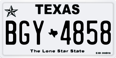 TX license plate BGY4858