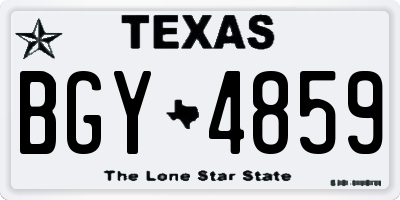 TX license plate BGY4859