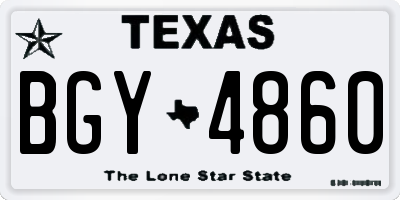 TX license plate BGY4860