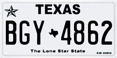 TX license plate BGY4862