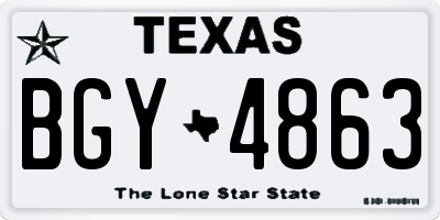 TX license plate BGY4863