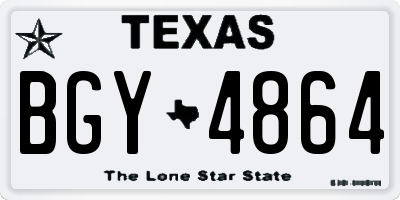 TX license plate BGY4864
