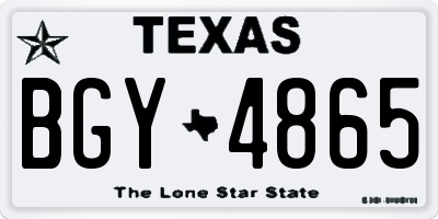 TX license plate BGY4865