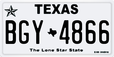 TX license plate BGY4866