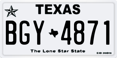 TX license plate BGY4871