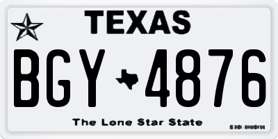 TX license plate BGY4876