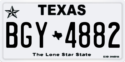TX license plate BGY4882