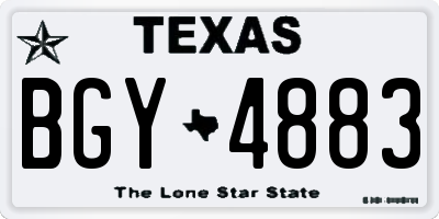 TX license plate BGY4883