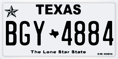 TX license plate BGY4884