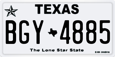 TX license plate BGY4885