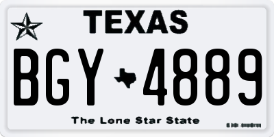 TX license plate BGY4889