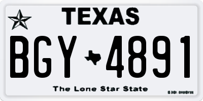 TX license plate BGY4891