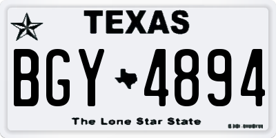 TX license plate BGY4894