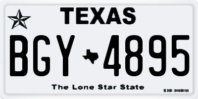 TX license plate BGY4895