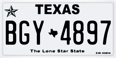TX license plate BGY4897