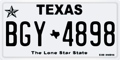 TX license plate BGY4898