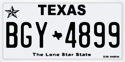 TX license plate BGY4899