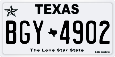 TX license plate BGY4902