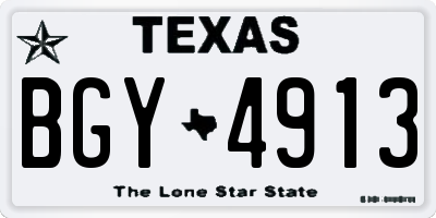 TX license plate BGY4913