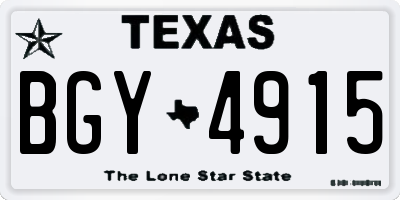 TX license plate BGY4915