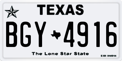 TX license plate BGY4916