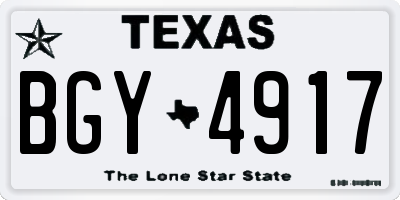 TX license plate BGY4917
