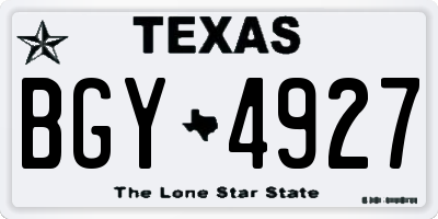 TX license plate BGY4927
