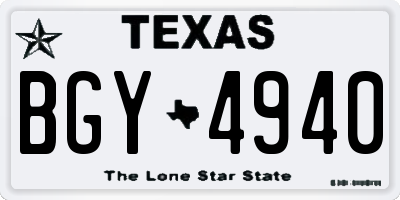 TX license plate BGY4940