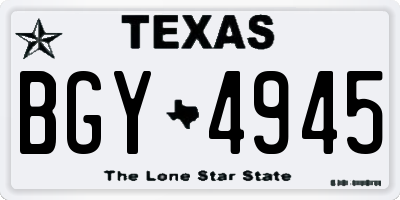 TX license plate BGY4945