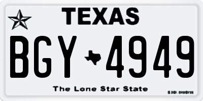 TX license plate BGY4949