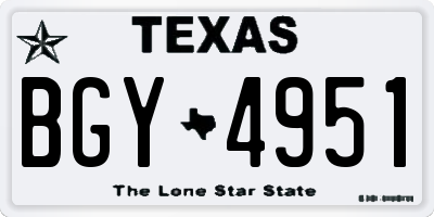 TX license plate BGY4951