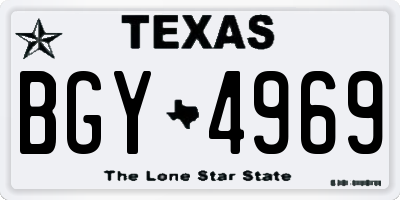 TX license plate BGY4969