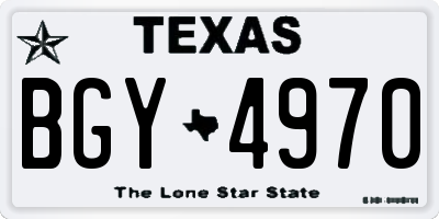 TX license plate BGY4970
