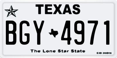 TX license plate BGY4971
