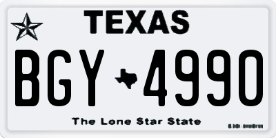 TX license plate BGY4990
