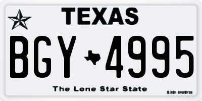 TX license plate BGY4995