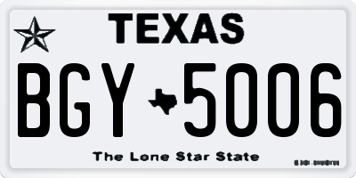 TX license plate BGY5006