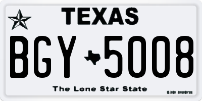TX license plate BGY5008