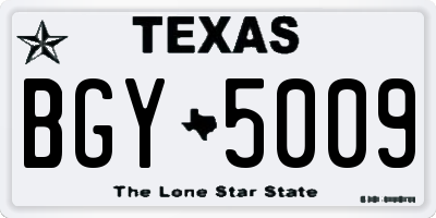 TX license plate BGY5009