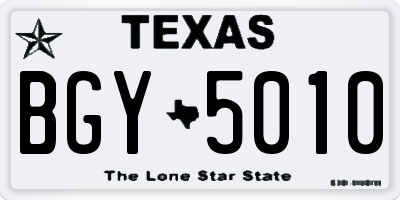 TX license plate BGY5010