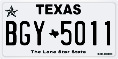 TX license plate BGY5011