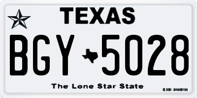 TX license plate BGY5028